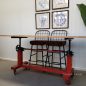 Burst Red Adjustable Bar Table