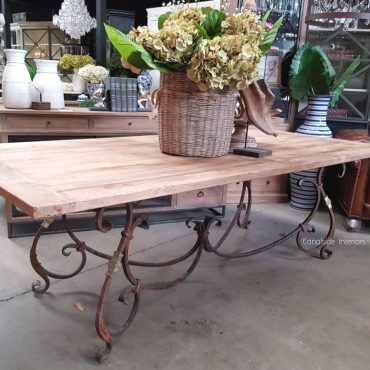 Peralta Dining Table with Reclaimed Elm Top