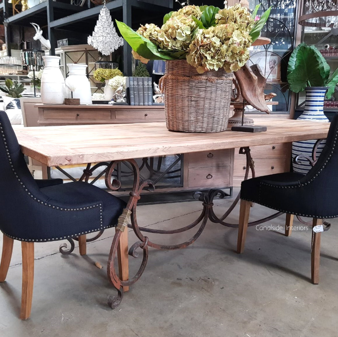 Peralta Dining Table with Reclaimed Elm Top