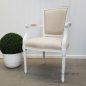 Stark Carver Chair - Distressed White with Cream Upholstery