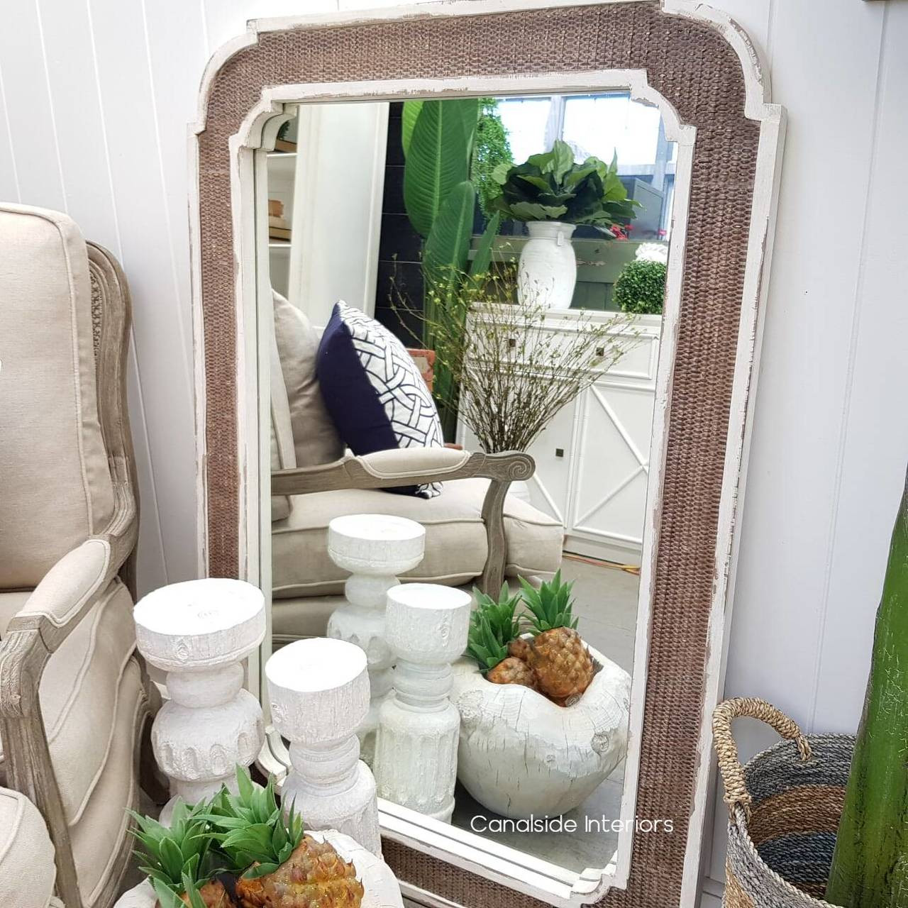 Brielle Rattan Carved Mirror