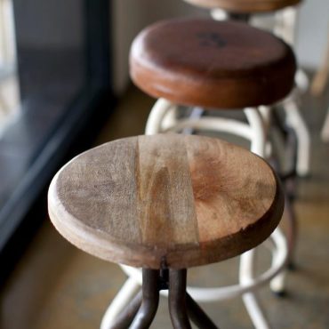 Canalside Interiors' Doe Industrial Stool as seen at Pegs
Image C/- www.facebook.com/pegscafe | Photography: www.facebook.com/MJKCreative