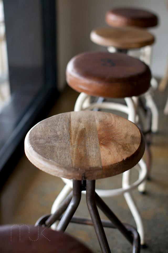 Canalside Interiors' Doe Industrial Stool as seen at Pegs
Image C/- www.facebook.com/pegscafe | Photography: www.facebook.com/MJKCreative