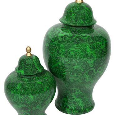 Assorted Green Malachite Temple Jars