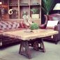 Crank Adjustable Industrial Coffee Table