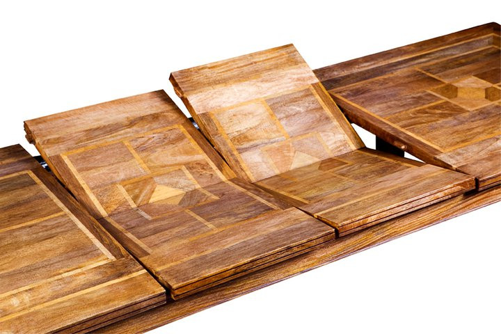 Florence Marble Inlay Double Extension Dining Table