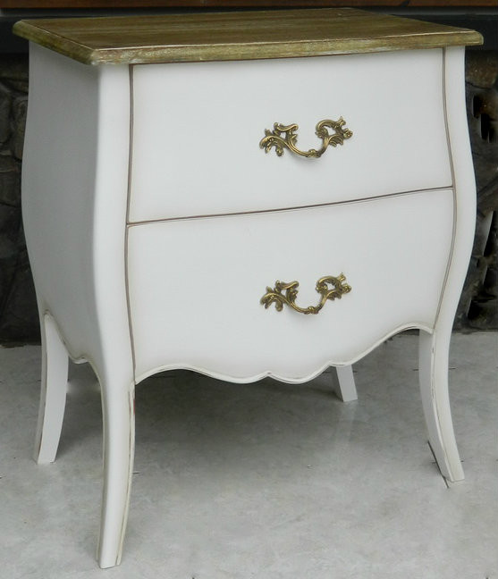 Appleby Bedside in White with Limewash Top