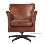 Irvine Swivel Aged Leather Armchair