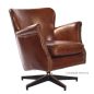 Irvine Swivel Aged Leather Armchair