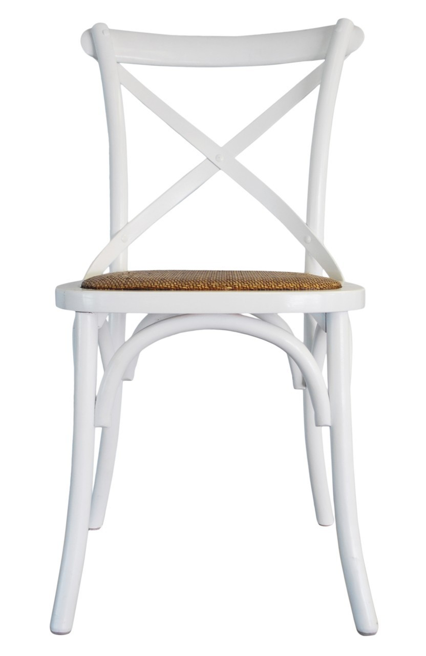 Cross Back Chair - White