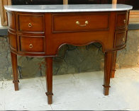 Demilune Console with Marble Top