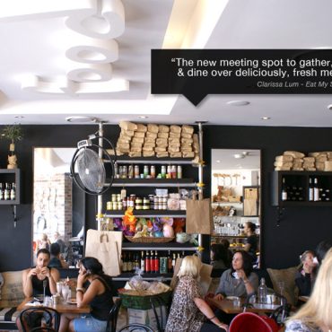 Canalside Interiors furniture and custom table tops for cafes / restaurants
Image of Foodies Deli Cafe C/- www.foodiesdelicafe.com.au/