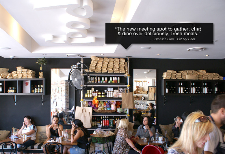 Canalside Interiors furniture and custom table tops for cafes / restaurants
Image of Foodies Deli Cafe C/- www.foodiesdelicafe.com.au/