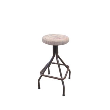 Sarah Industrial Stool with Hessian Seat