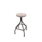 Sarah Industrial Stool with Hessian Seat