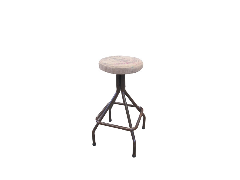 Sarah Industrial Stool with Hessian Seat