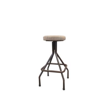 Sarah Industrial Stool with Hessian Seat