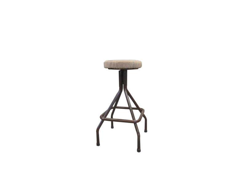 Sarah Industrial Stool with Hessian Seat