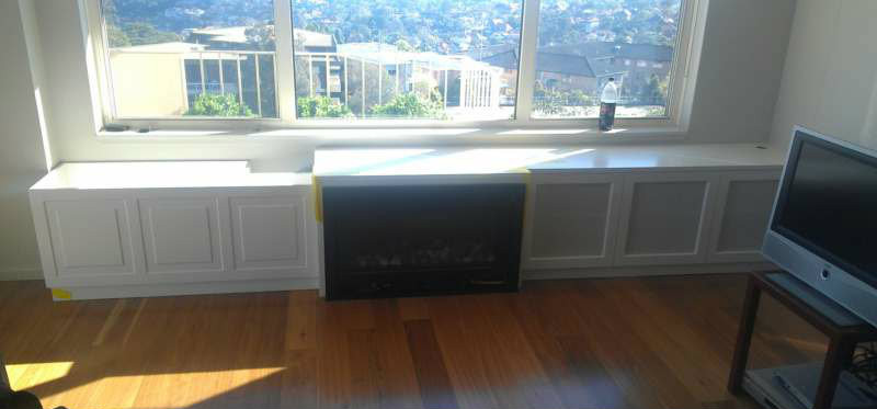 Custom Fireplace Window Seat Unit