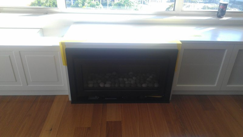 Custom Fireplace Window Seat Unit