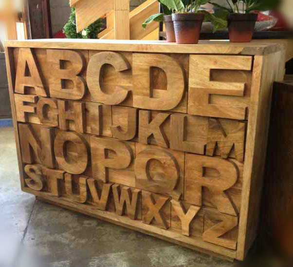 Alphabet Sideboard - Natural