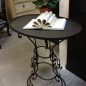 Ornate Metal Oval Side Table