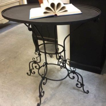 Ornate Metal Oval Side Table