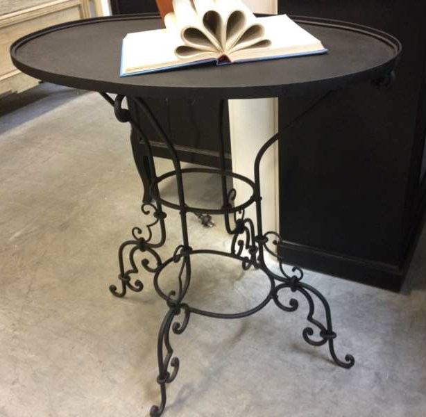 Ornate Metal Oval Side Table