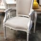 Stark Carver Chair - Distressed White with Cream Upholstery