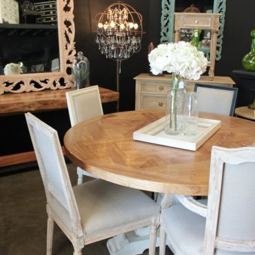 Artisan Parquetry Top Round Dining Table