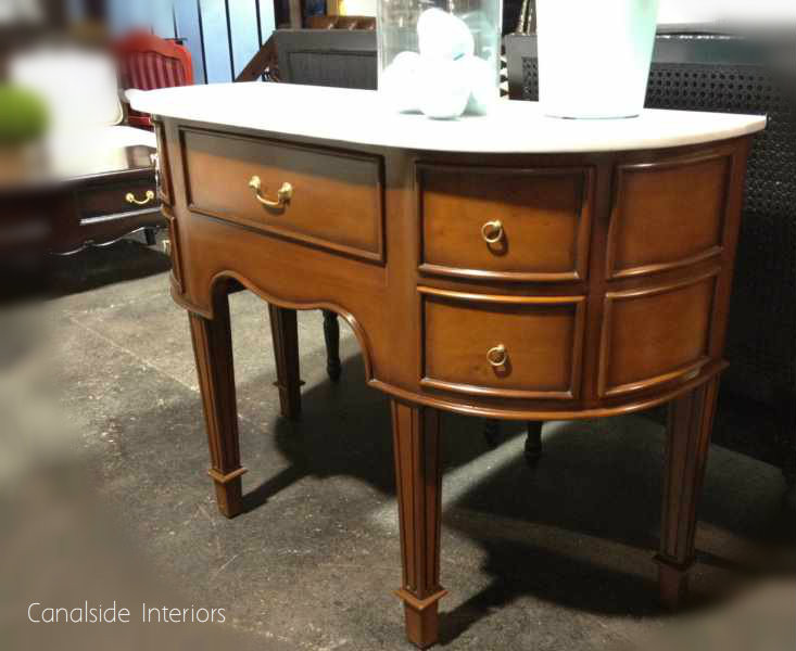 Demilune Console with Marble Top
