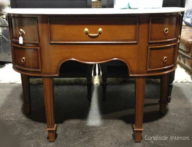 Demilune Console with Marble Top