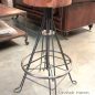 Torque Industrial Stool - Rust with thick leather seat