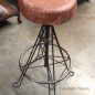Torque Industrial Stool - Rust with thick leather seat