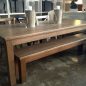 Tasmanian Oak Table & 2 x Benches Set