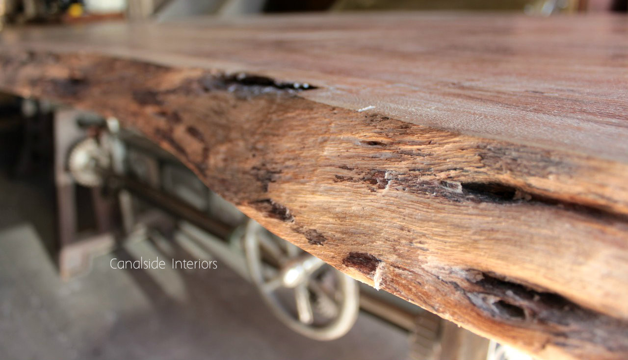 Crank Adjustable Industrial Dining Table - Dining to Bar Height