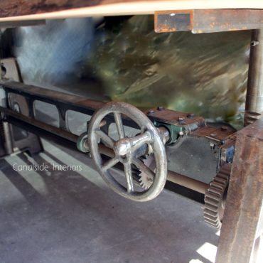 Crank Adjustable Industrial Dining Table - Dining to Bar Height