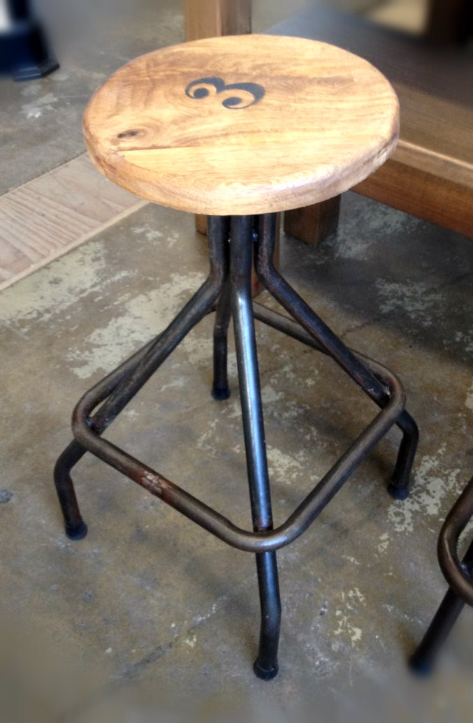 Sarah Woodtop Industrial Stool