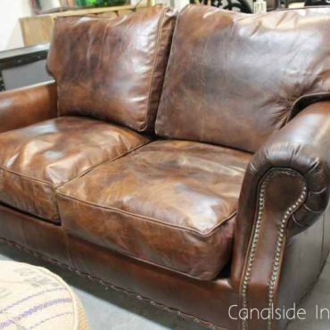 Sir William Aged Leather 2 Seater Sofa