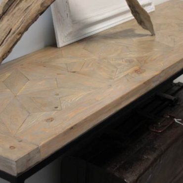 Parquetry Top Console in Driftwood
