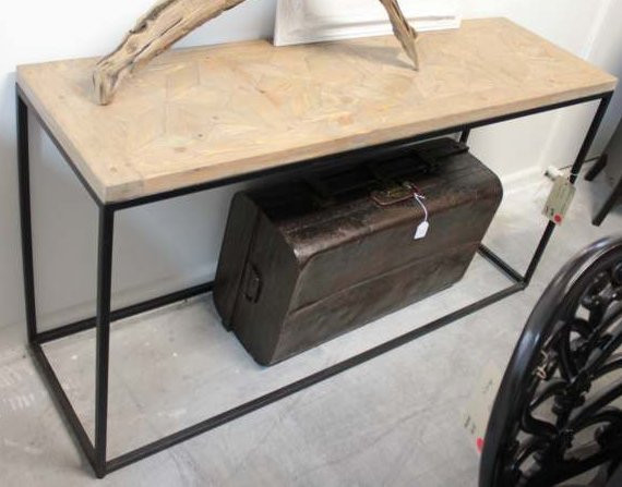 Parquetry Top Console in Driftwood