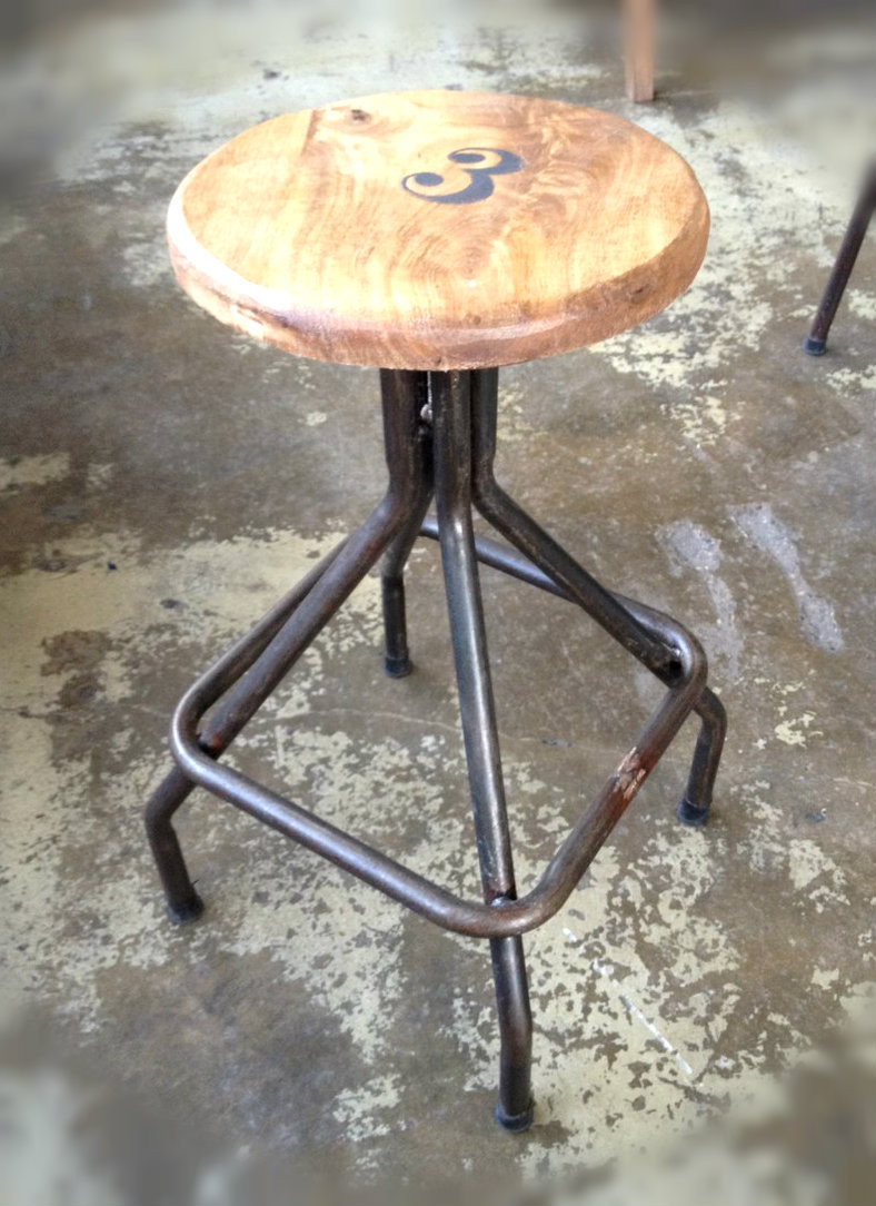 Sarah Woodtop Industrial Stool
