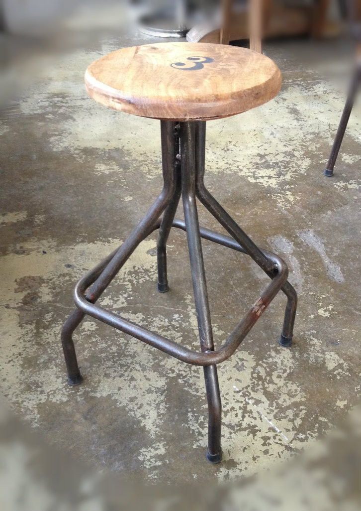 Sarah Woodtop Industrial Stool