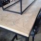Parquetry Top Dining Table - Driftwood - Limewash