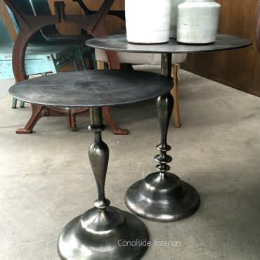 Distressed Pewter A;uminium Side Table