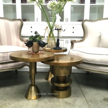 Nuts & Bolts Side Table - Distressed Gold