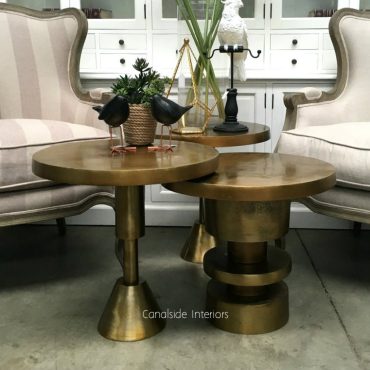 Nuts & Bolts Side Table - Distressed Gold