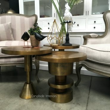 Nuts & Bolts Side Table - Distressed Gold