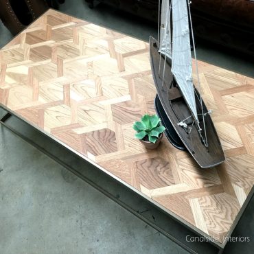 Slick Parquetry Coffee Table - Distressed Gold