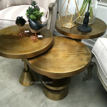 Nuts & Bolts Side Table - Distressed Gold